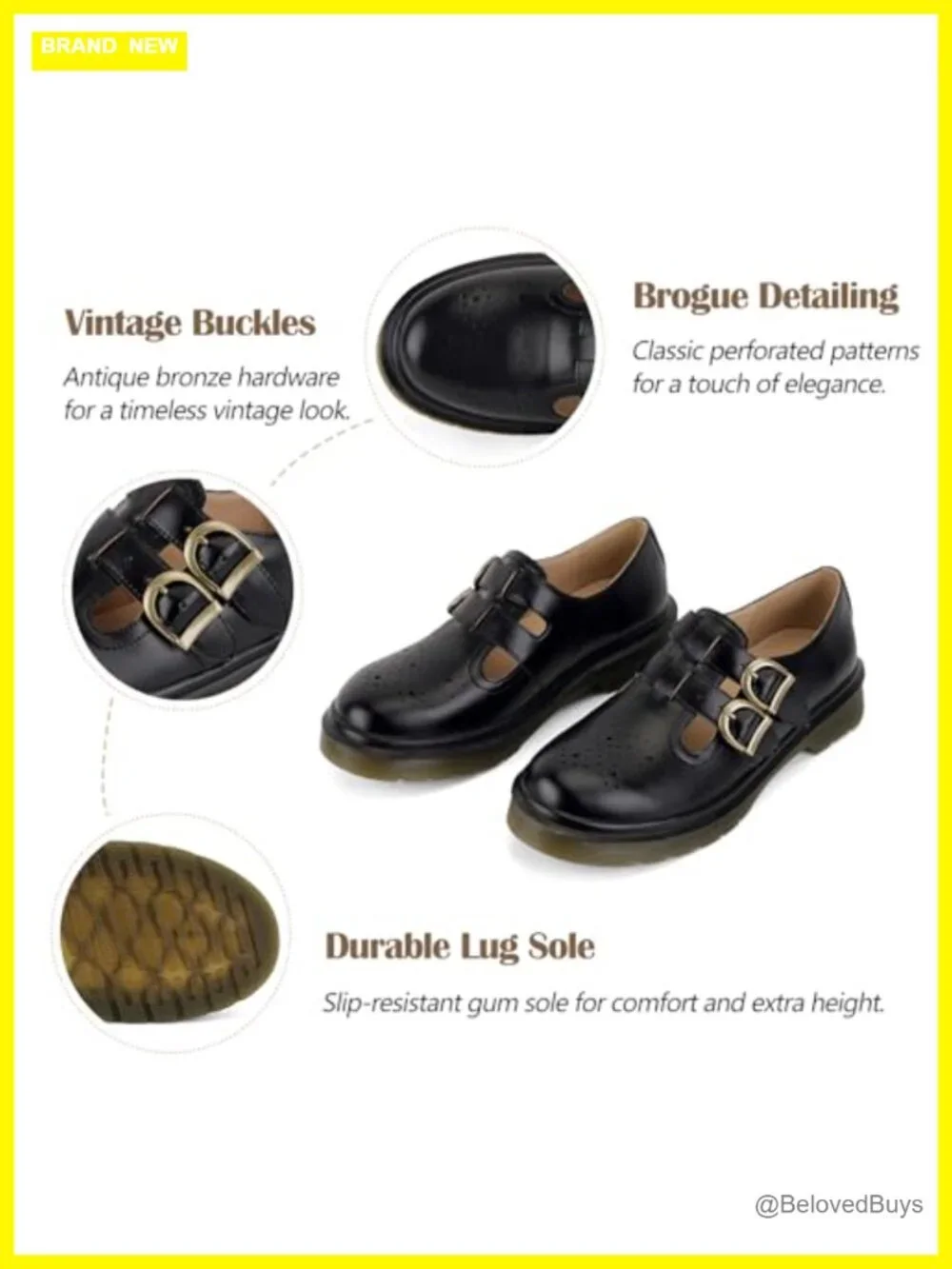 Chunky Platform Mary Janes with Double Buckle Straps 90s Vintage Style Loafers